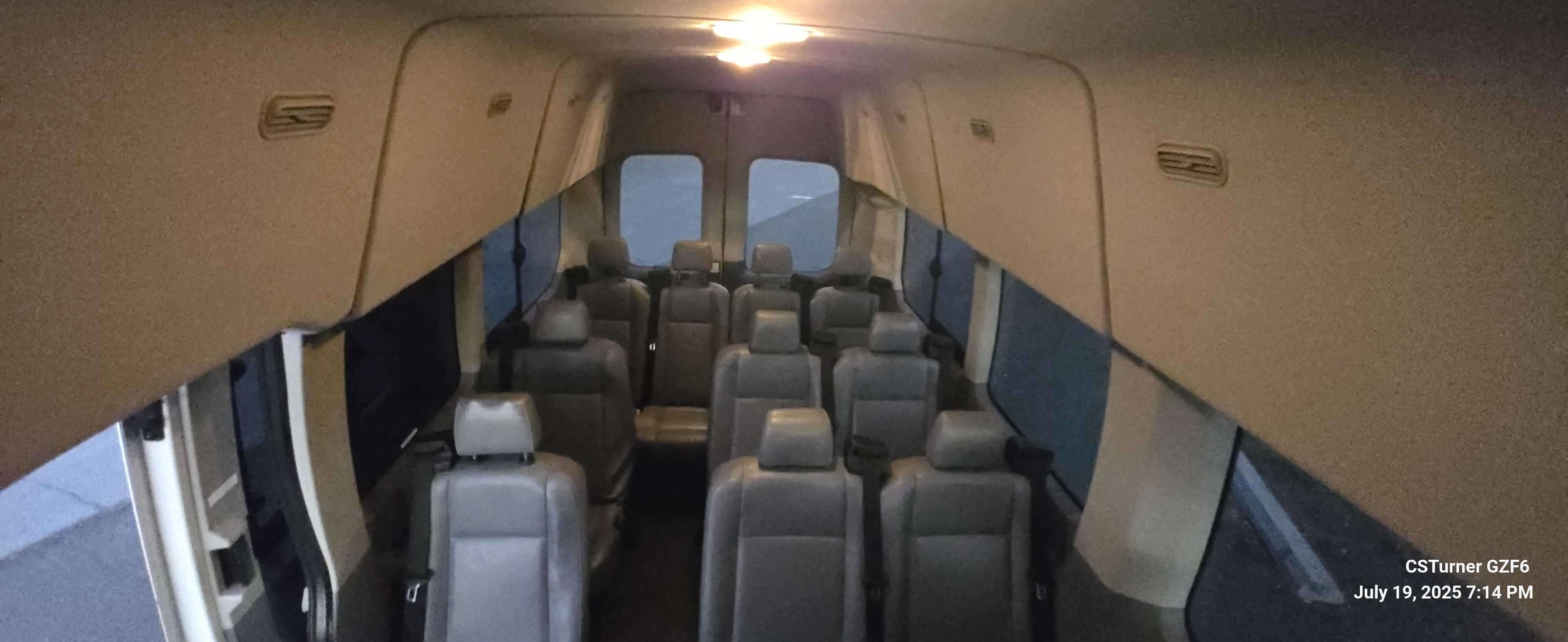 White Ford Transit XLT 15 Passenger Van Hawaii Big Island Sunset For Rent