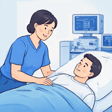 OR nurse takes the patient to the OR room