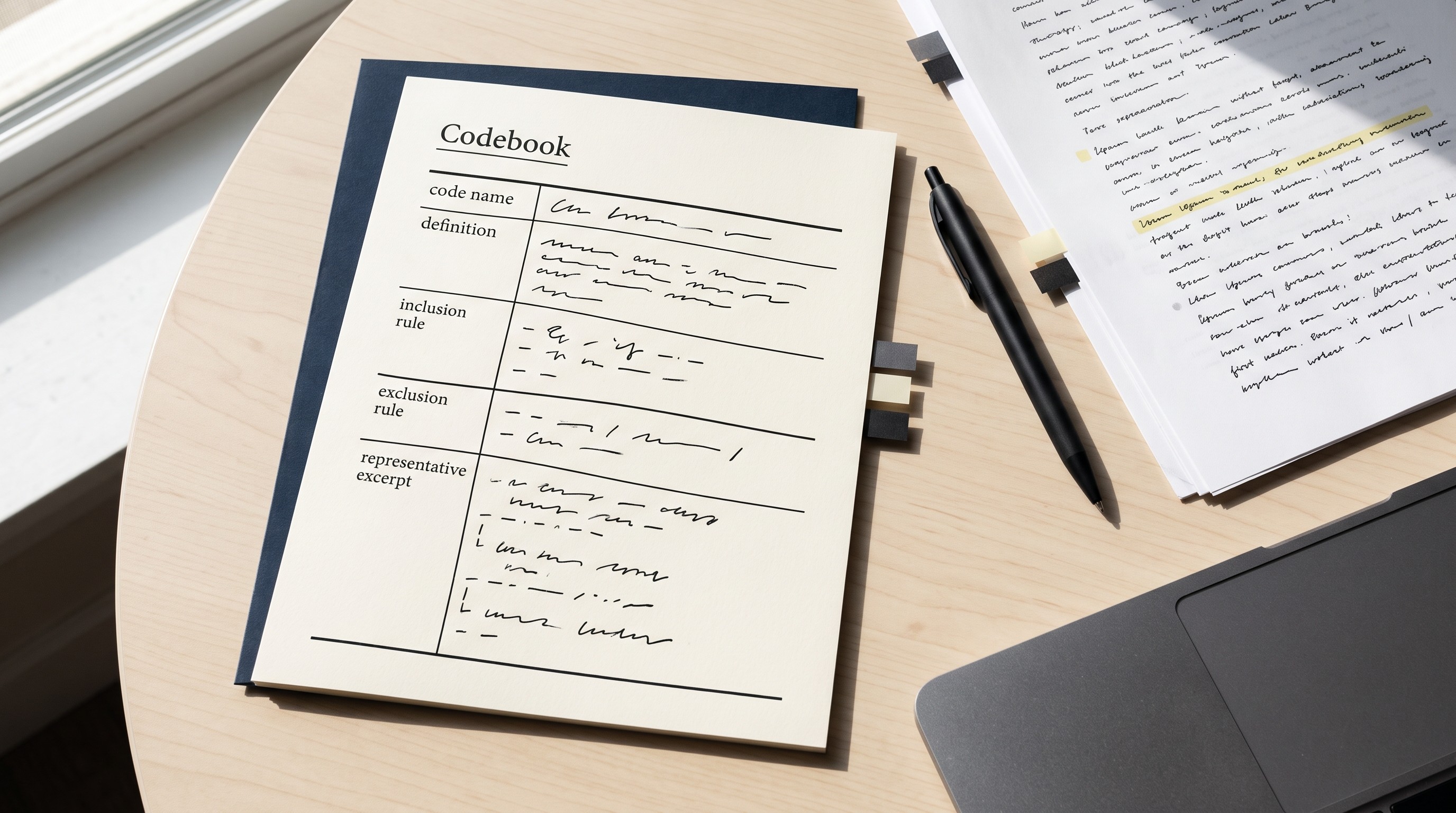Qualitative interview analysis codebook example