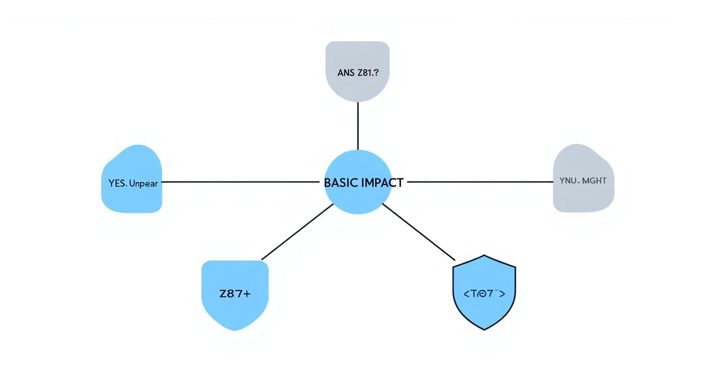 Infographic about protective eyeware for motorcyle