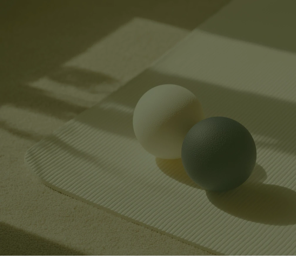 Yoga mat with exercise balls