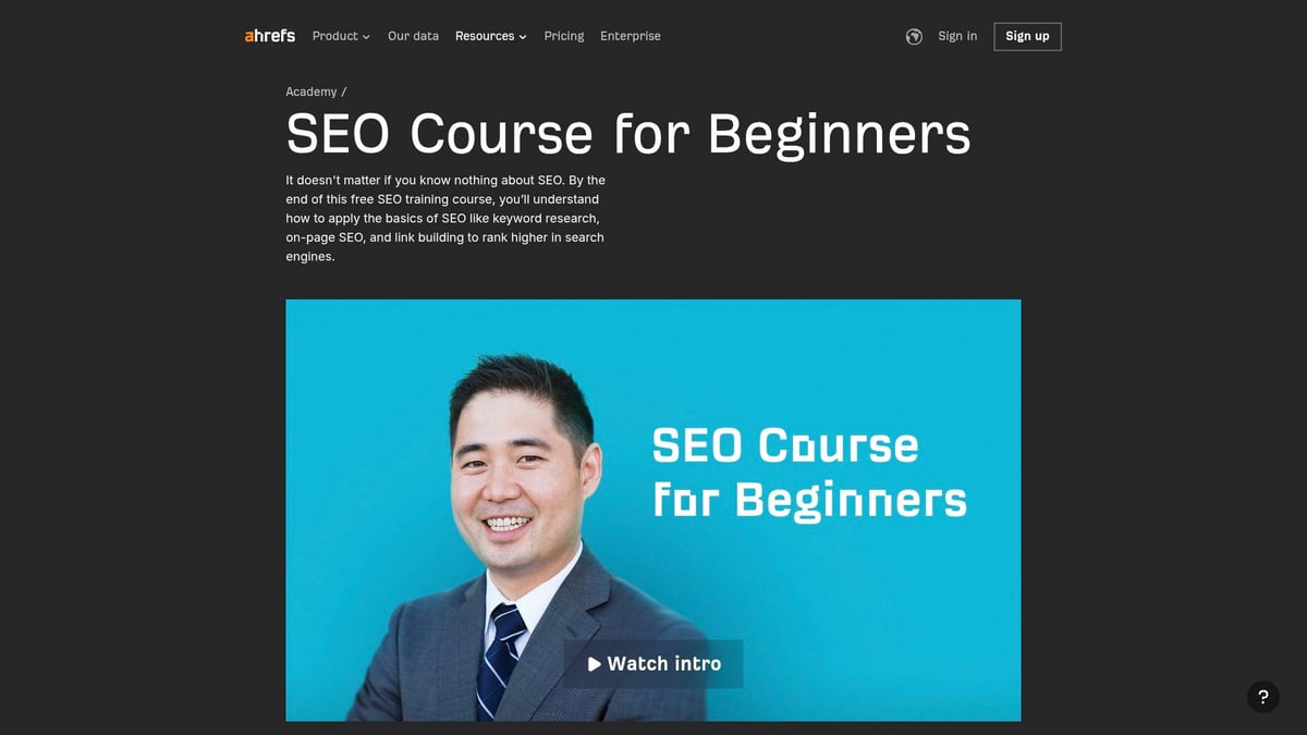 9 SEO Kurse 2026, Die Dein Online-Marketing Revolutionieren - SEO-Schulungskurs von Ahrefs