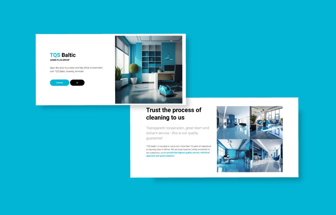 TQS Baltic landing page and brand identity design by ReachBeyond