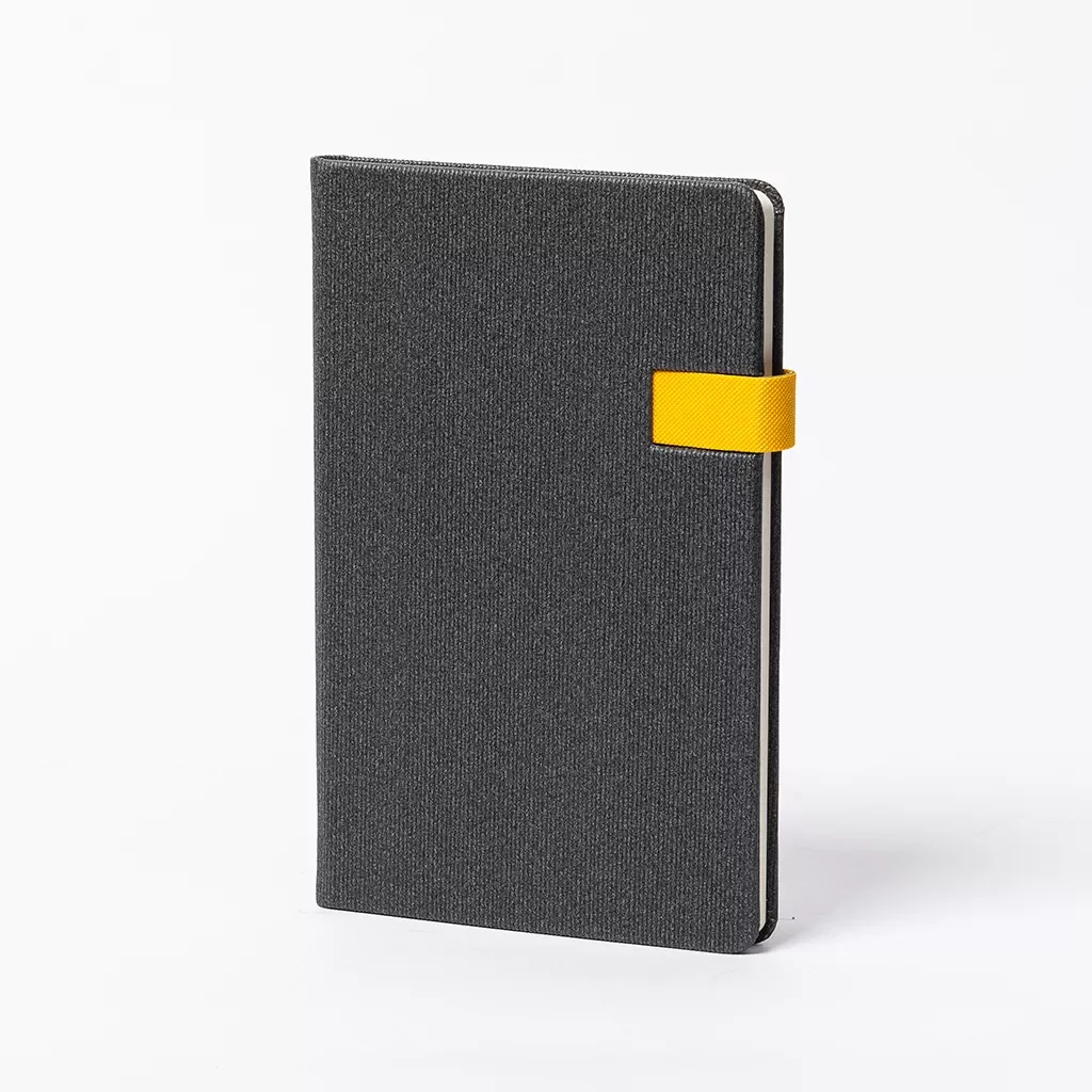 A5 hardcover journal with leather flap custom branded