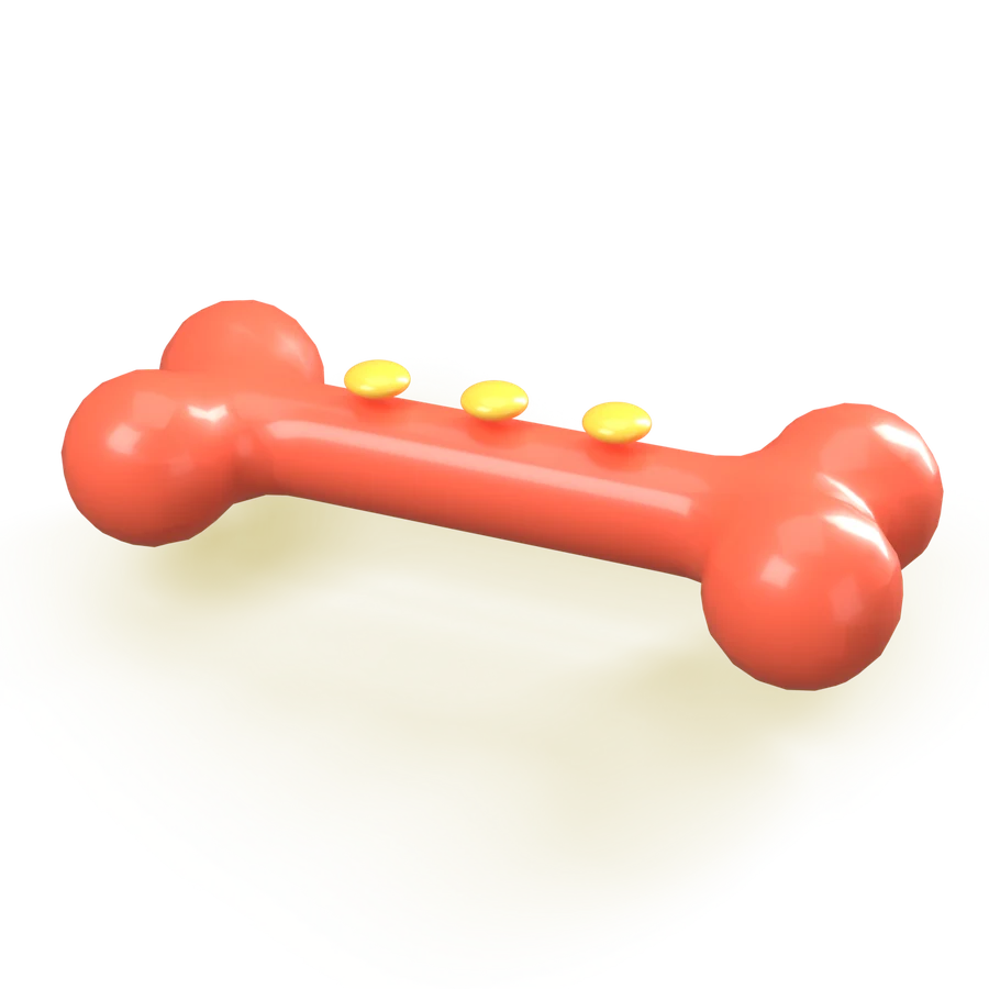 Coral rubber bone toy