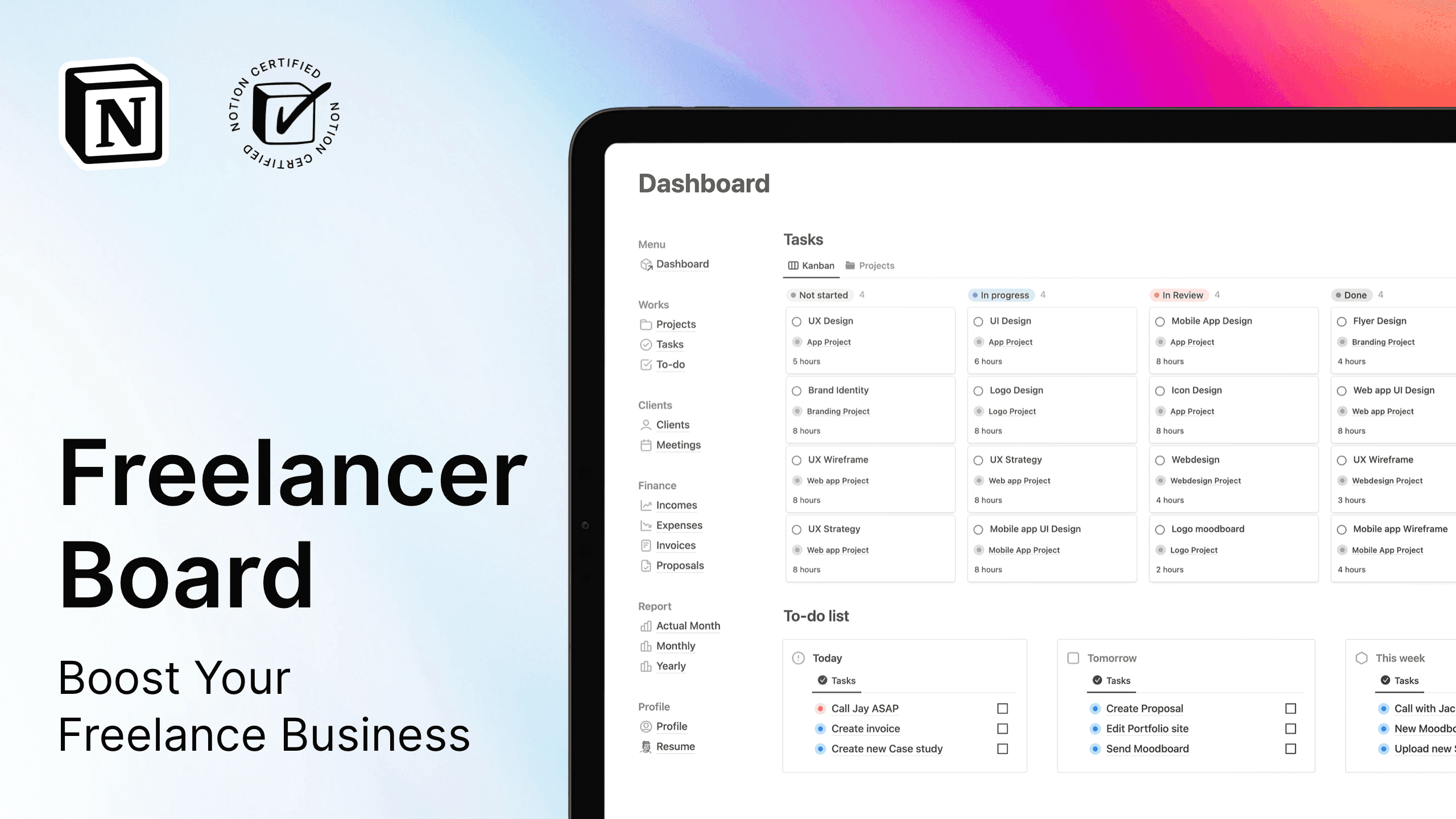 Notion Freelancer Board