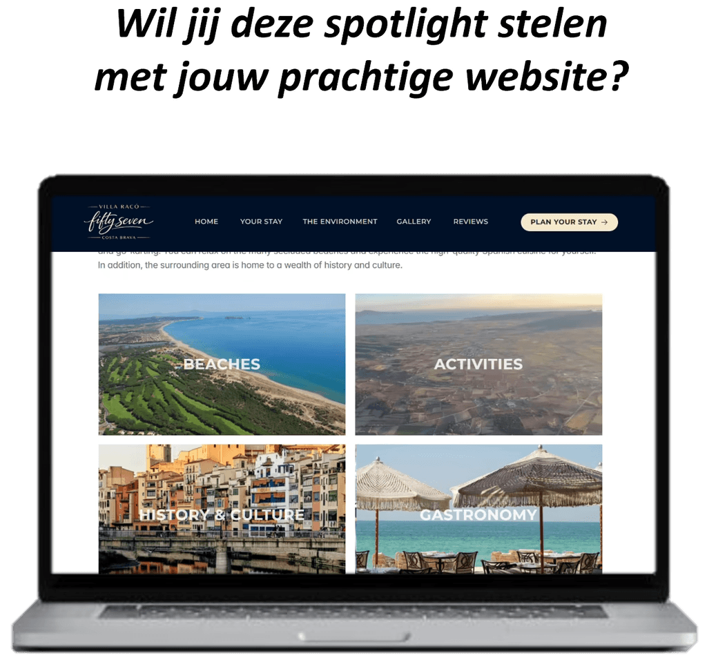 Website ontwerp voor vakantiehuis met belevingsgerichte uitstraling