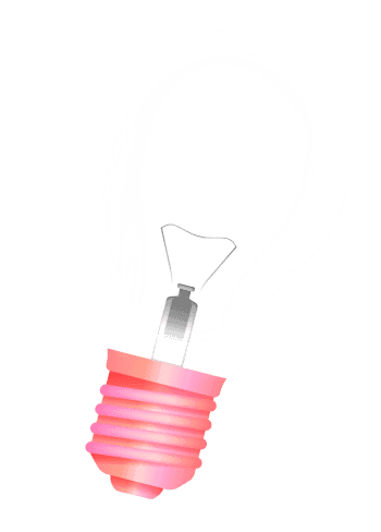 Casa Verde Framer Template: Minimalist pink light bulb illustration.