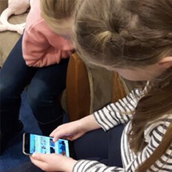 Child testing the Kids app - mobile