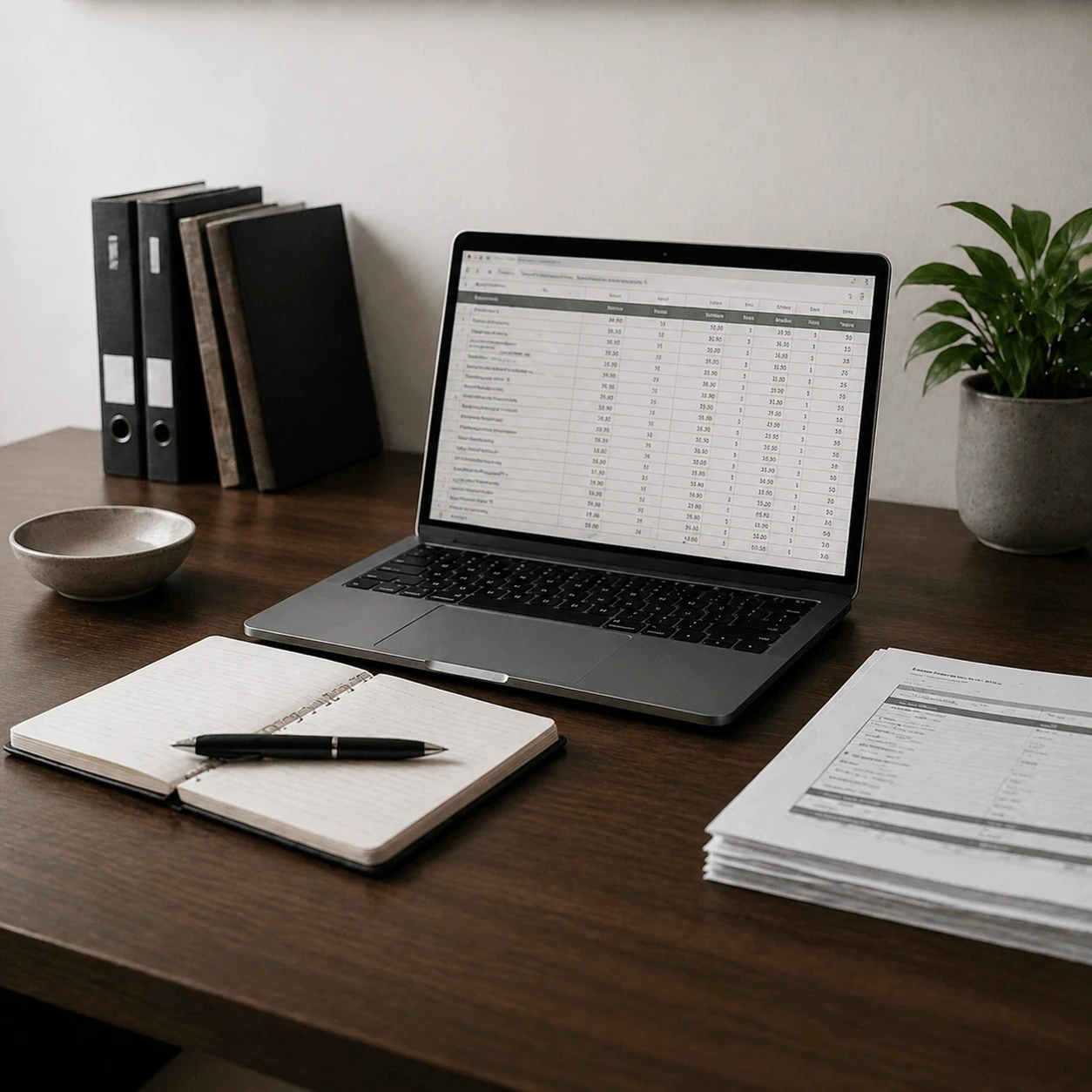 A lap top and a notebook