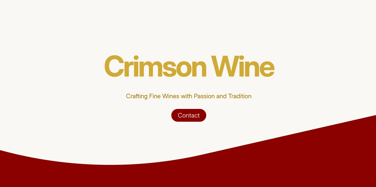 Crimson Wine Landing Page Çalışmam