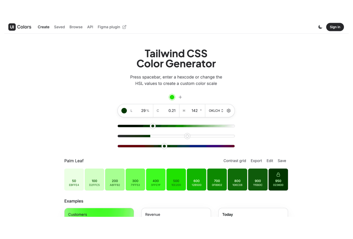 UI colors tailwind CSS color generators