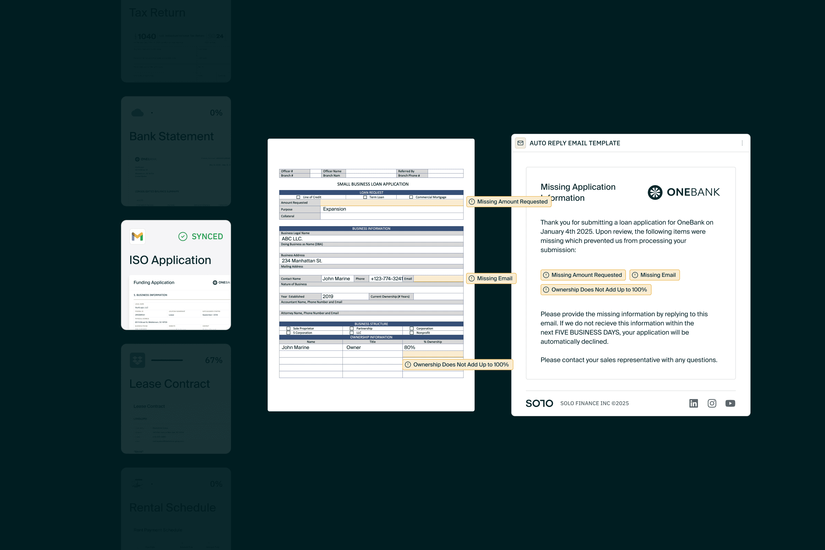 SOLO flag and follow up template for broker paperwork automation