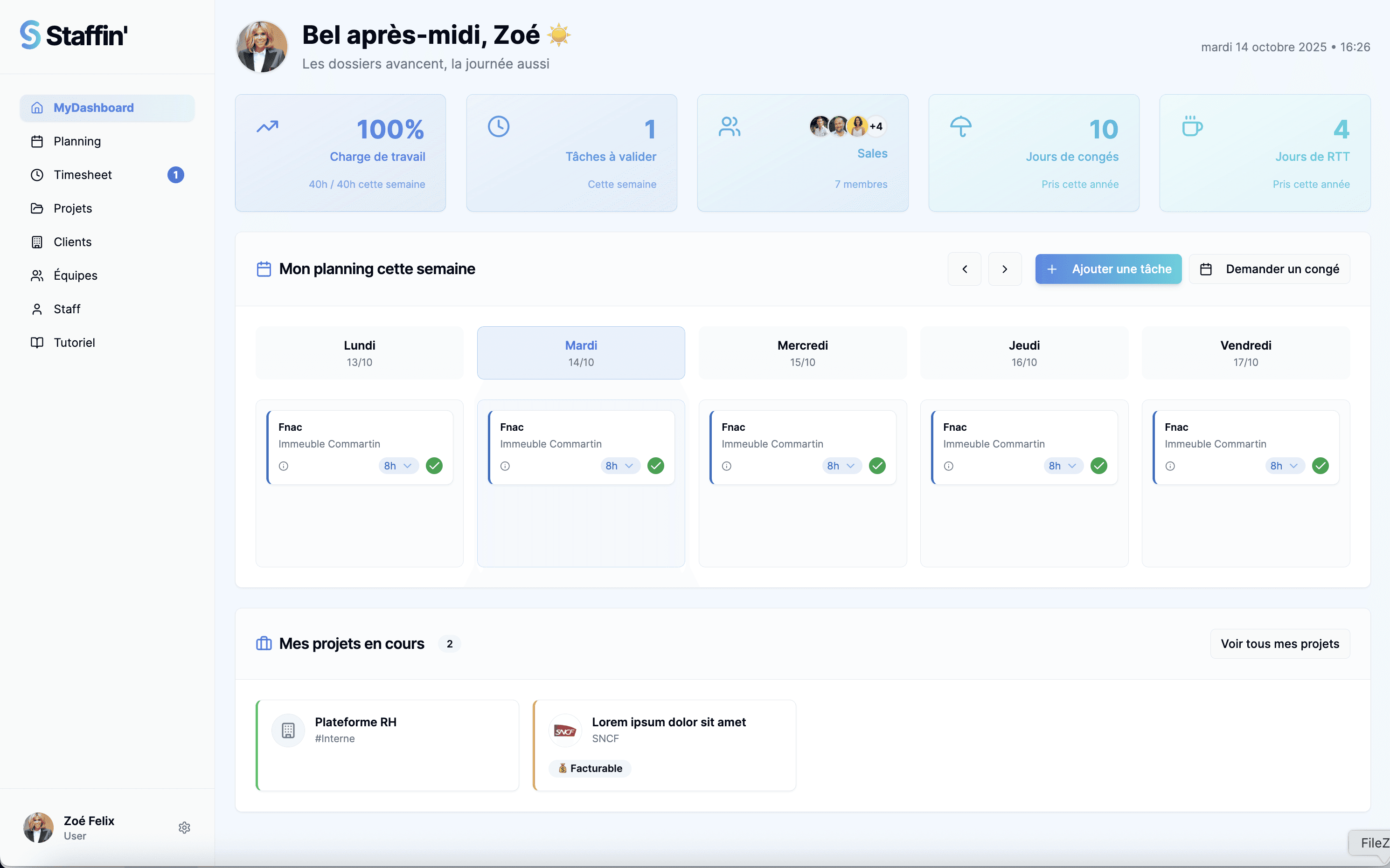 Staffin' - Planification des ressources et gestion de capacité d’équipe