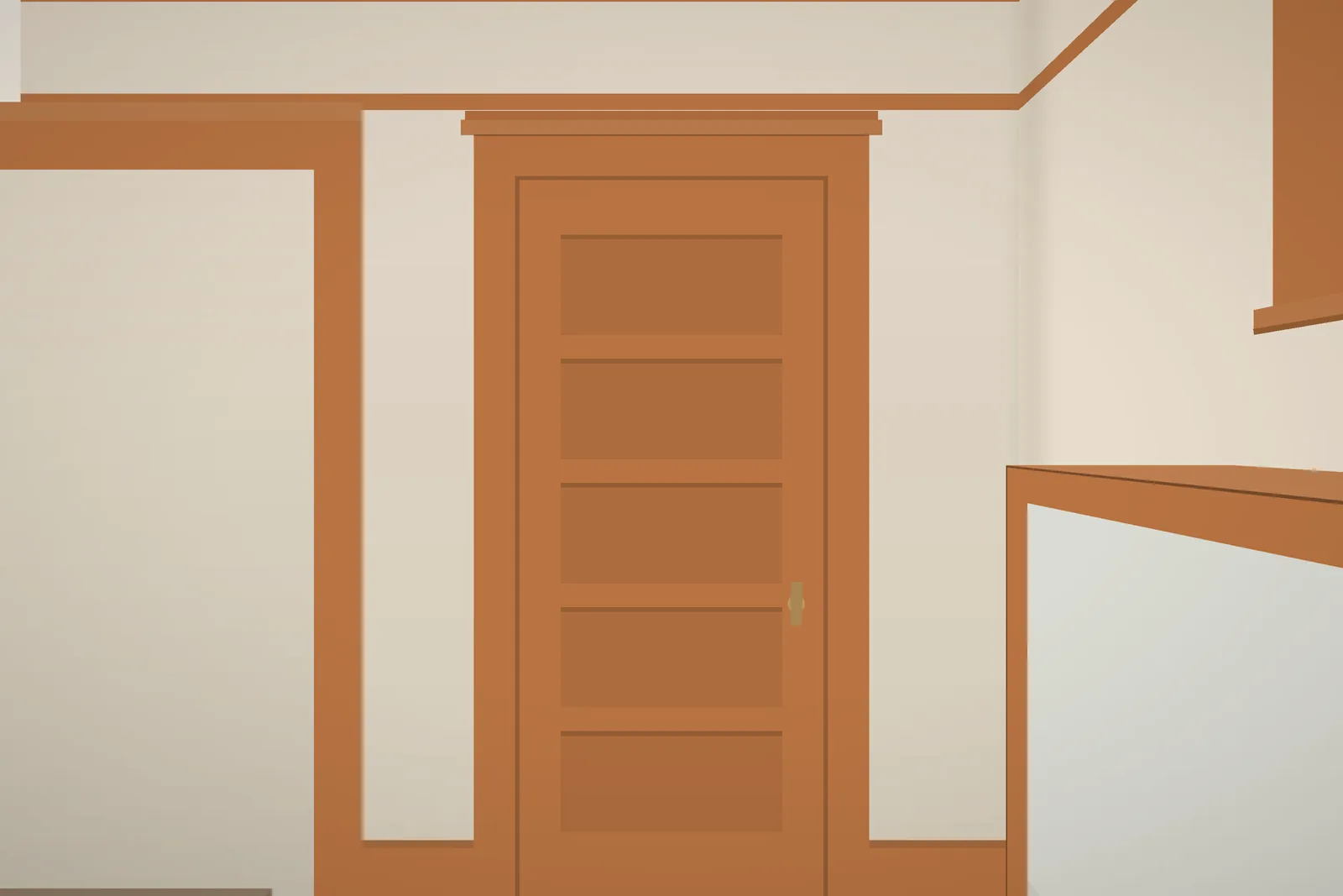 Restored fir door casing