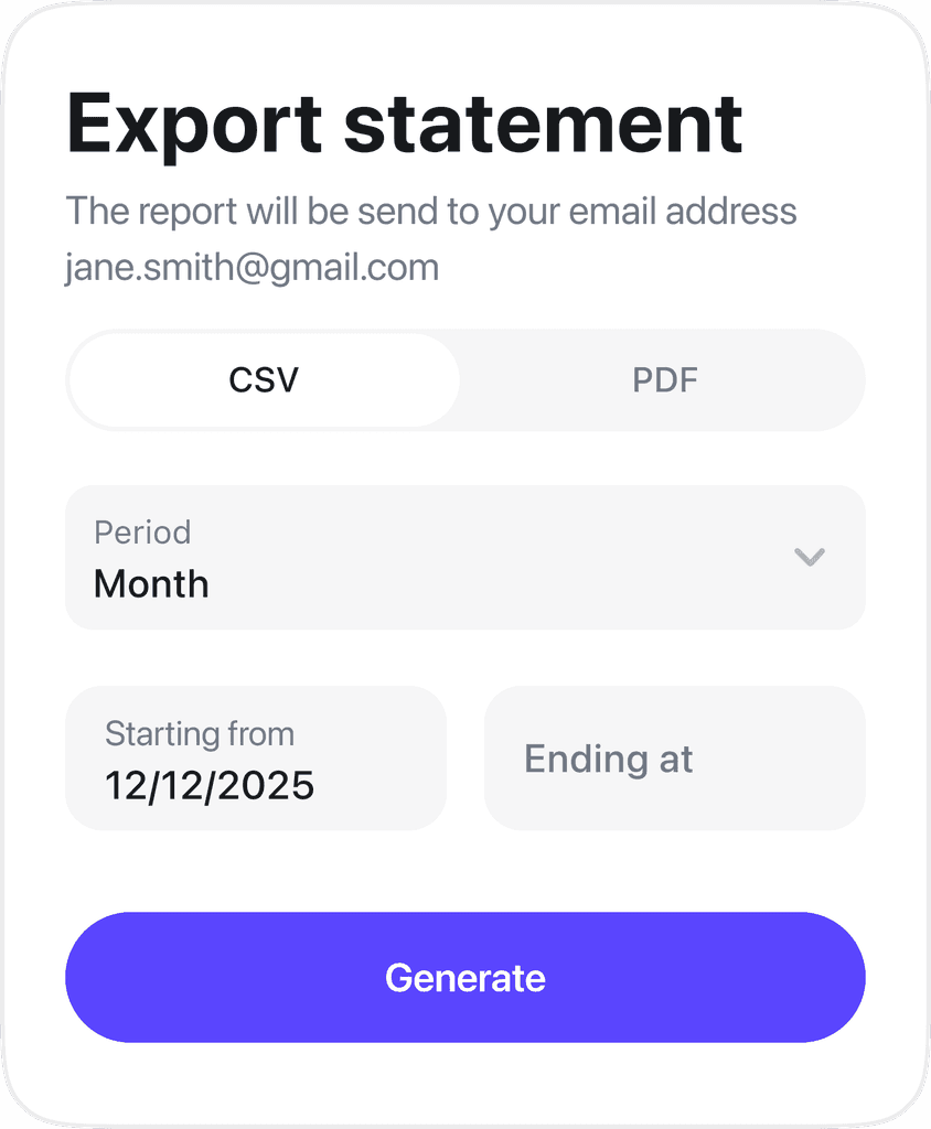 August Export Statements