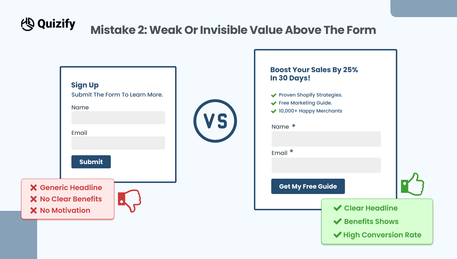 Weak or Invisible Value Above The Form | Quizify