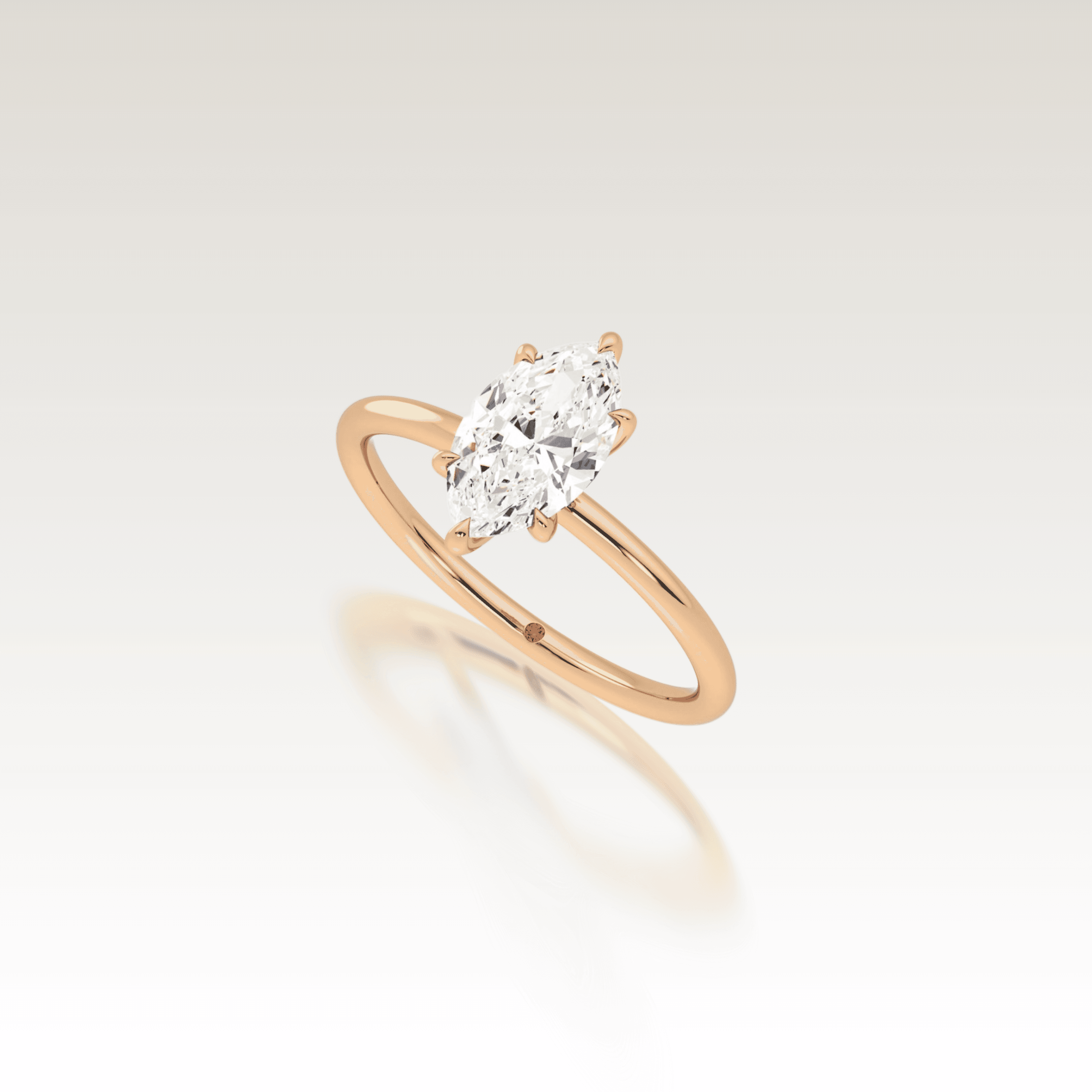 Solitaire Marquise Love Knot Diamond Ring image 1