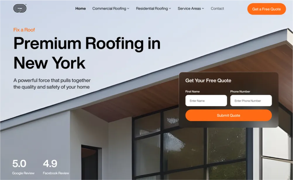 Roofing Website Design