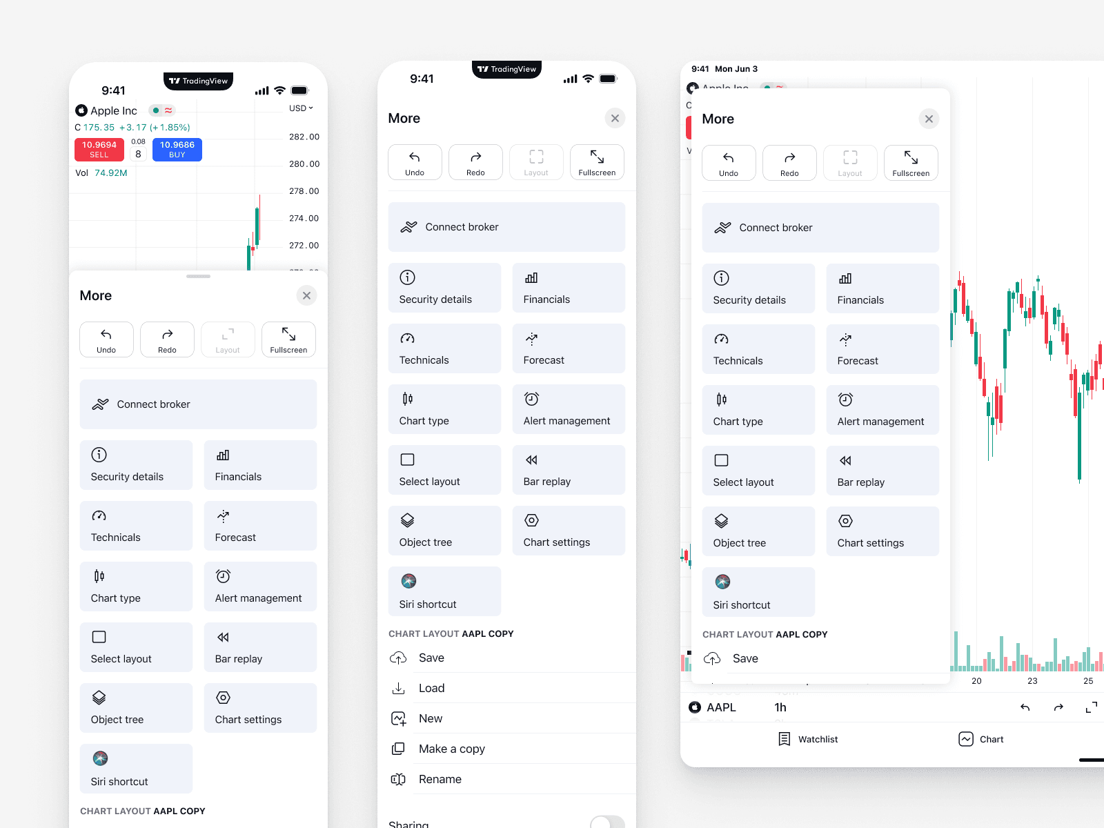Sheet "more" before redesign