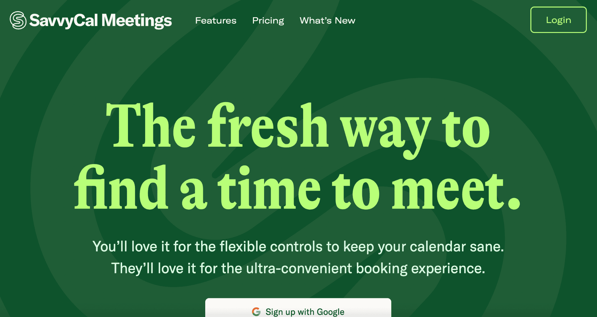 Screenshot of SavvyCal's scheduler app homepage