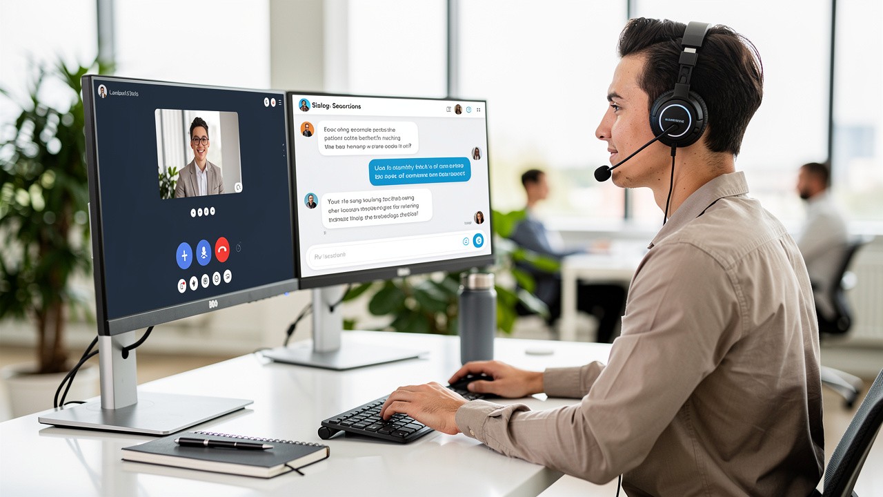 SDR receiving real-time AI coaching during live call