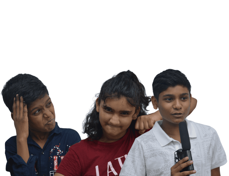 Children emoting and having fun