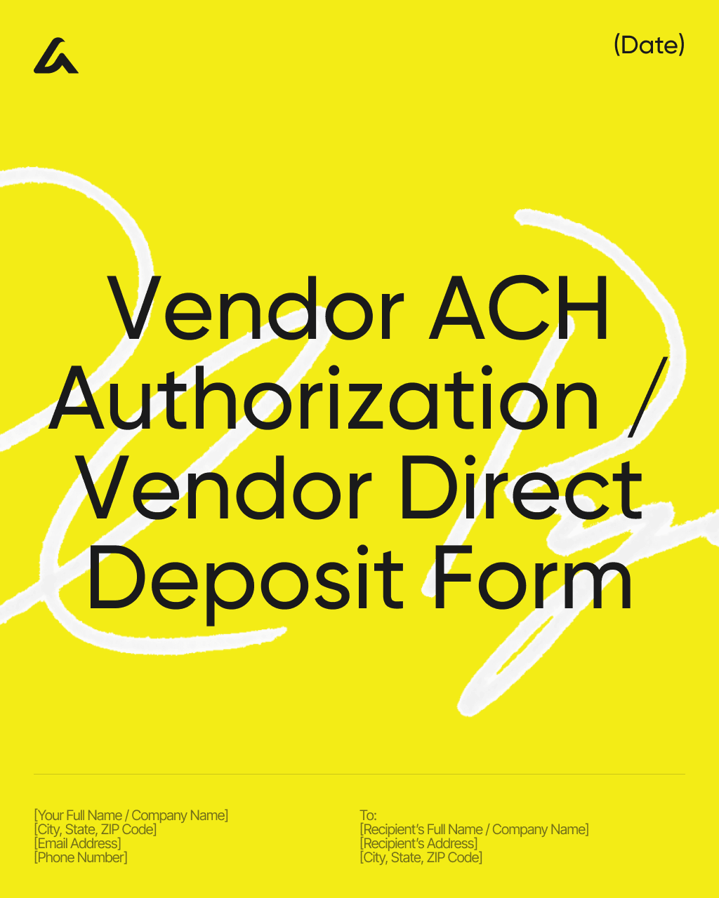 Vendor ACH Authorization / Vendor Direct Deposit Form