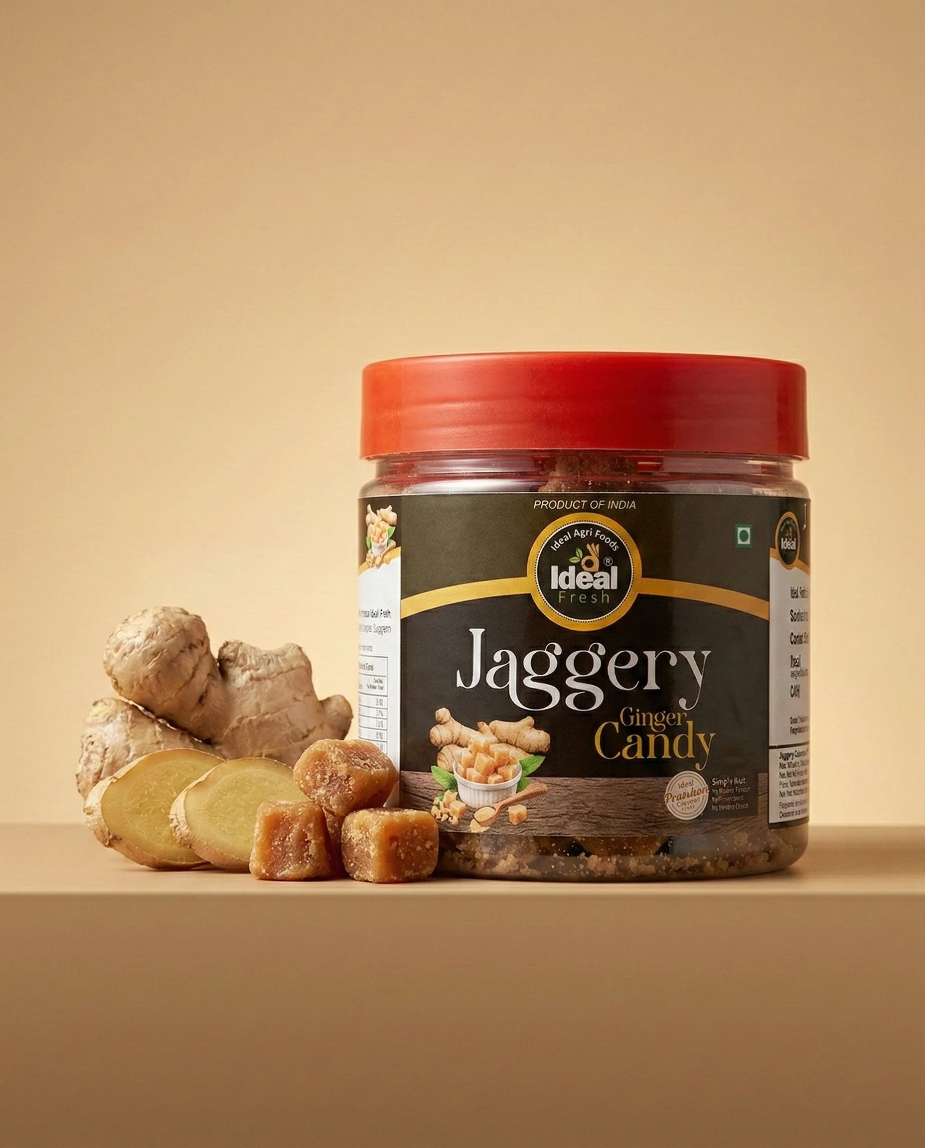 IdealAgriFoods- Jaggery Candy-Ginger-Flavour