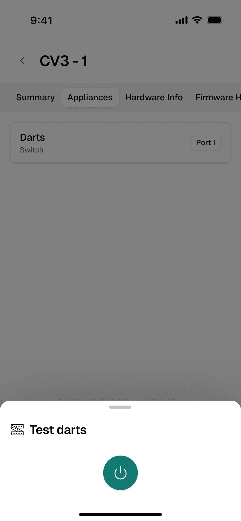 Keus Ops app: testing an appliance
