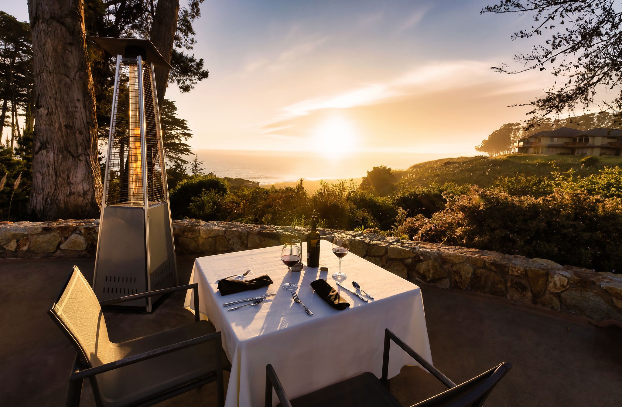 table overlooking monterey bay during the wine tasting event at Seascape