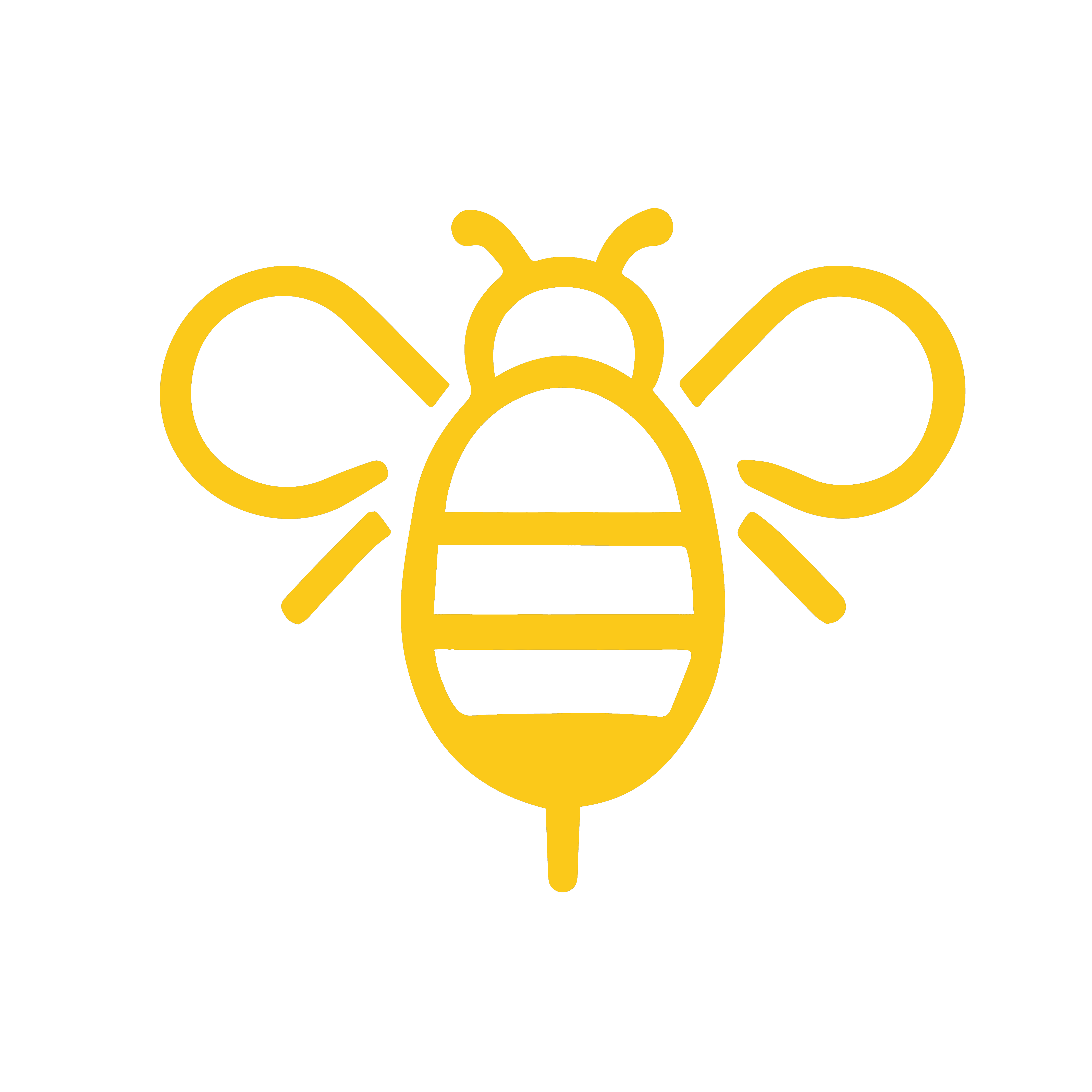Yellow bee icon representing natural pollination process