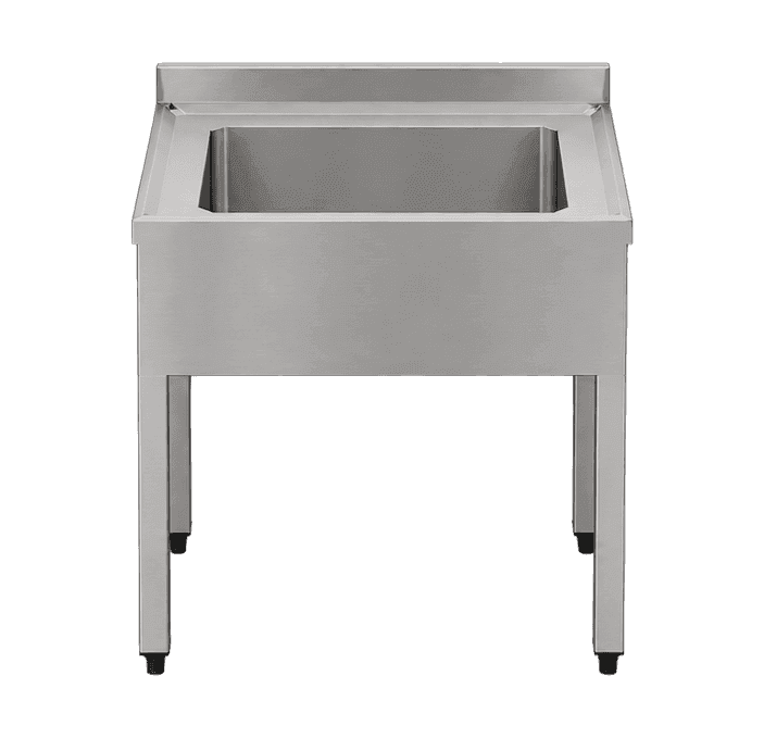 Plonge inox sur pieds 60x50x85(H) – bac 40x40x25(P)