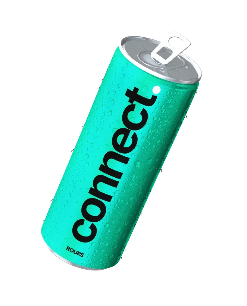 Eine grüne Dose mit der Aufschrift "connect"