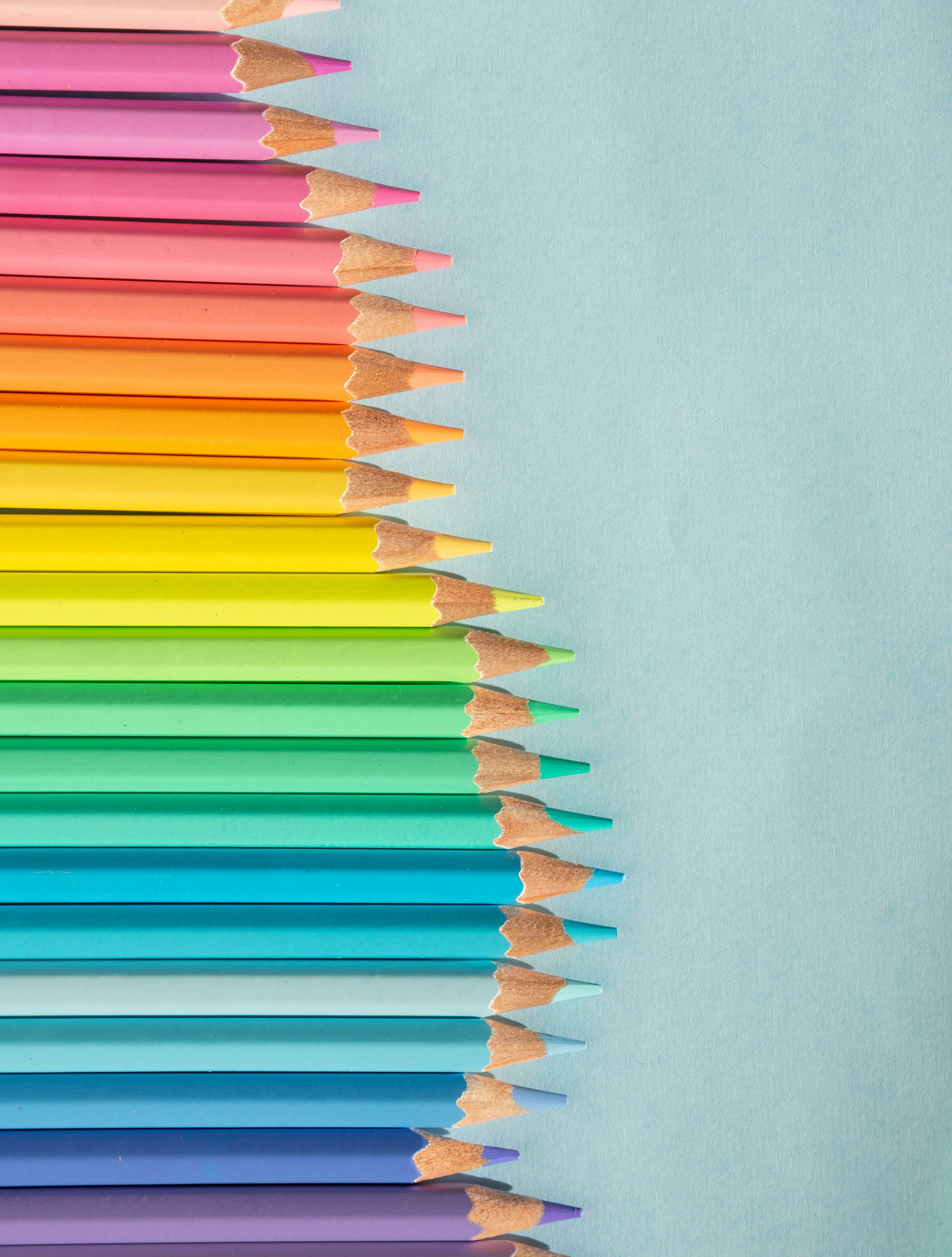 different shades of color pencils for Light Spring Color Analysis