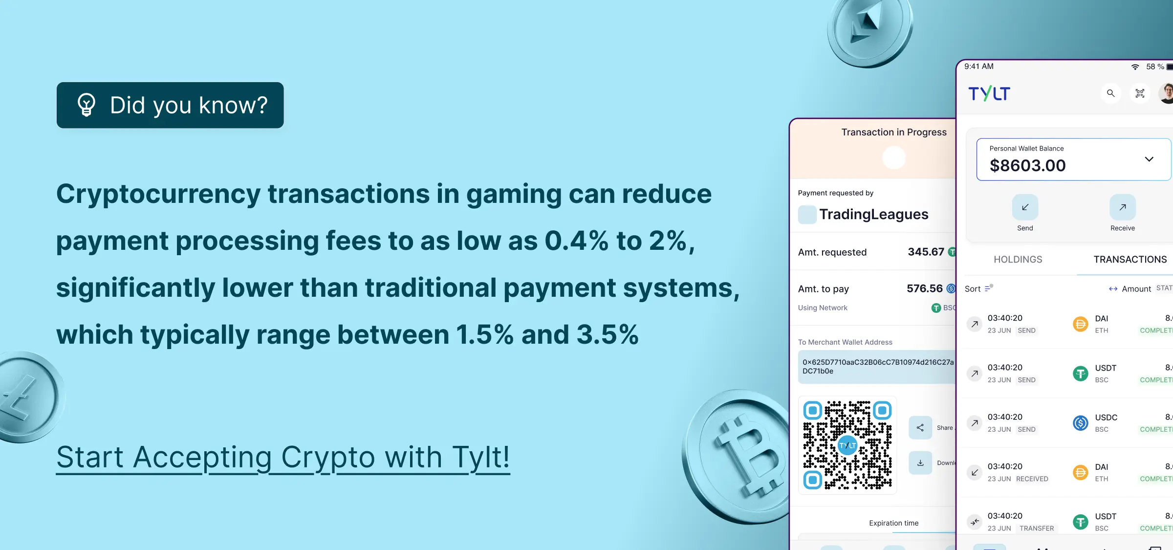 Cryptocurrency transactions in gaming can reduce payment processing fees to as low as 0.4% to 2%, significantly lower than traditional payment systems, which typically range between 1.5% and 3.5%​