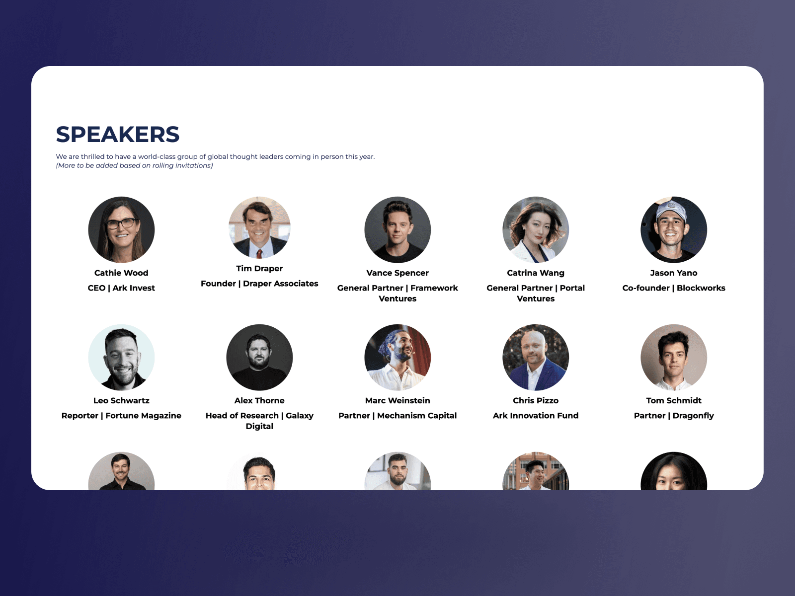 Responsive website design for Penn Blockchain Conference by VaporAviator, built on Webflow to showcase event schedules, speakers, and registration details.