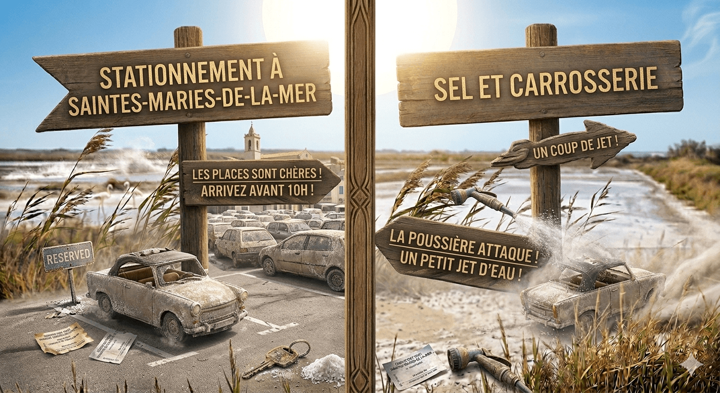 La voiture en camargue