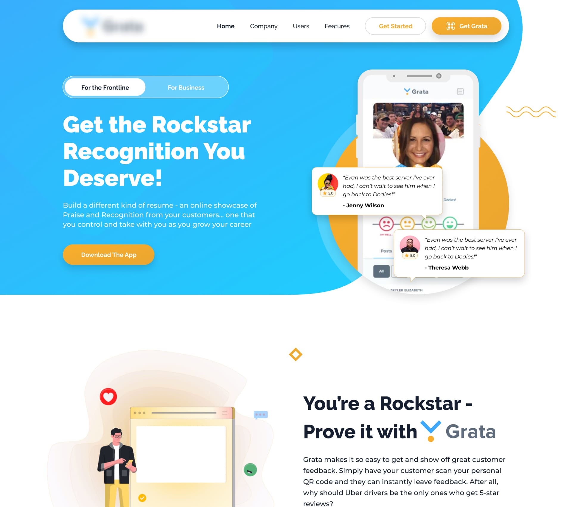 personal brand website design with influencer marketing landing page layout | StackAura