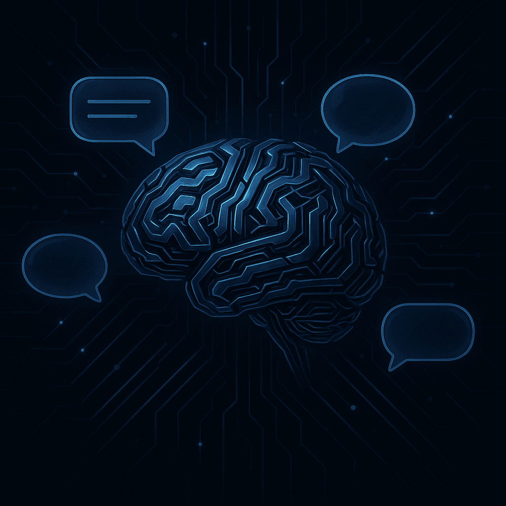 Representação visual de um chatbot inteligente com IA em PME portuguesas
