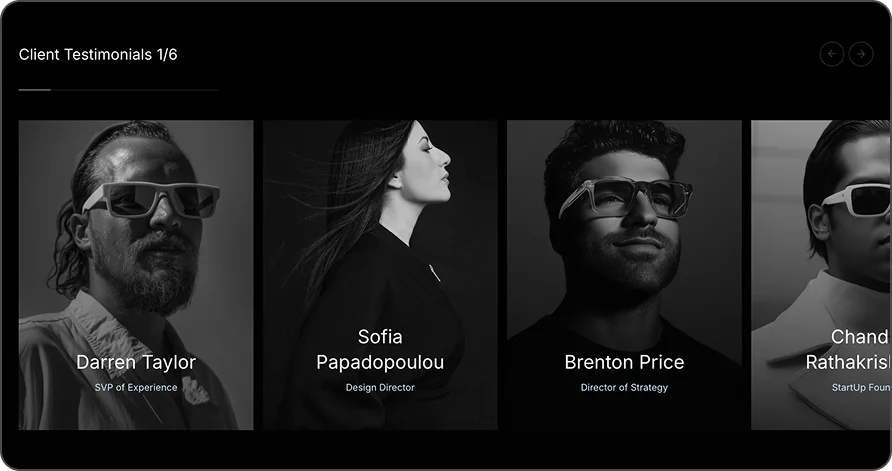 Website mockup testimonials