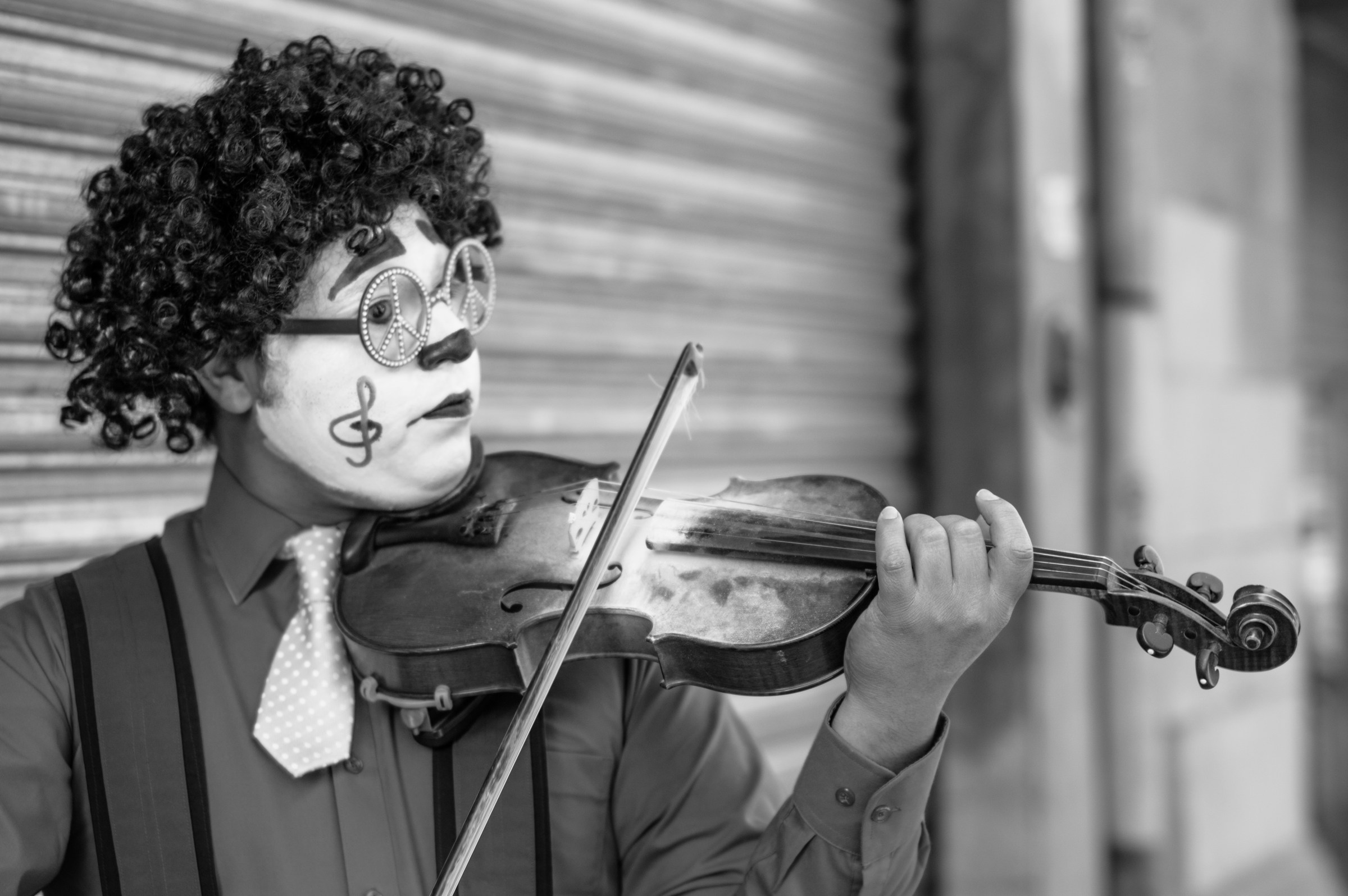 man with face paint playing music - Sad Music Meme