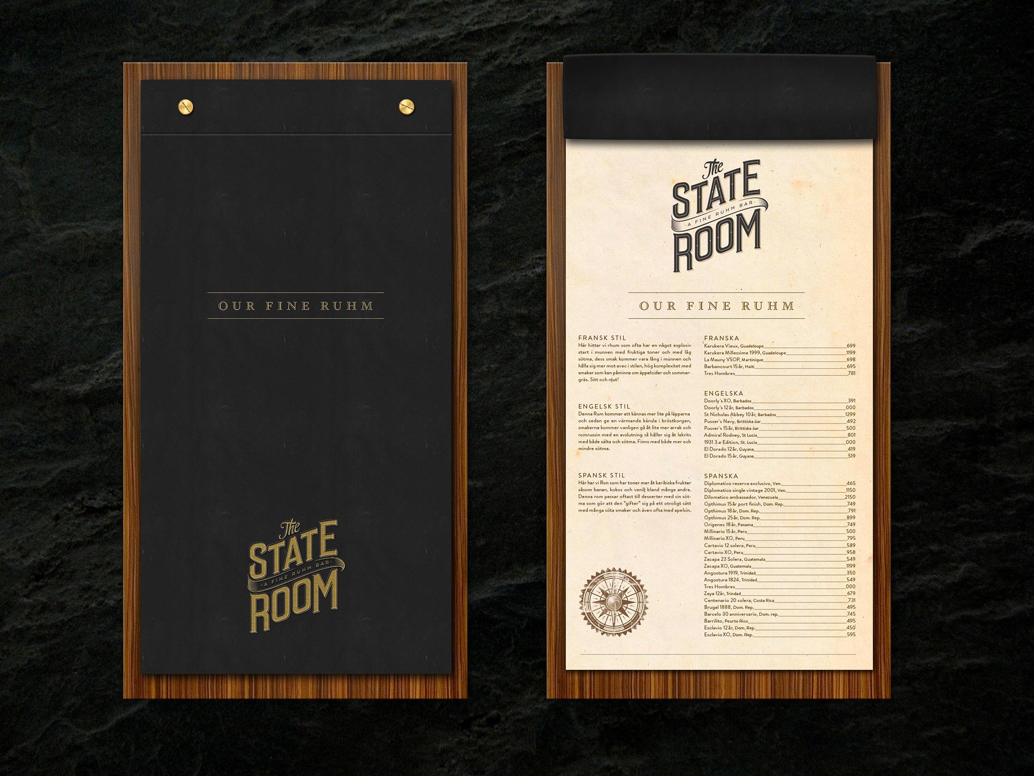 The State Room Menu