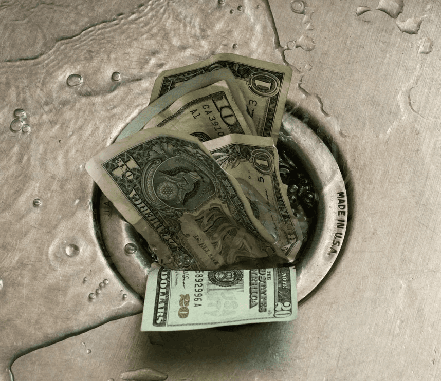 Money going down the drain