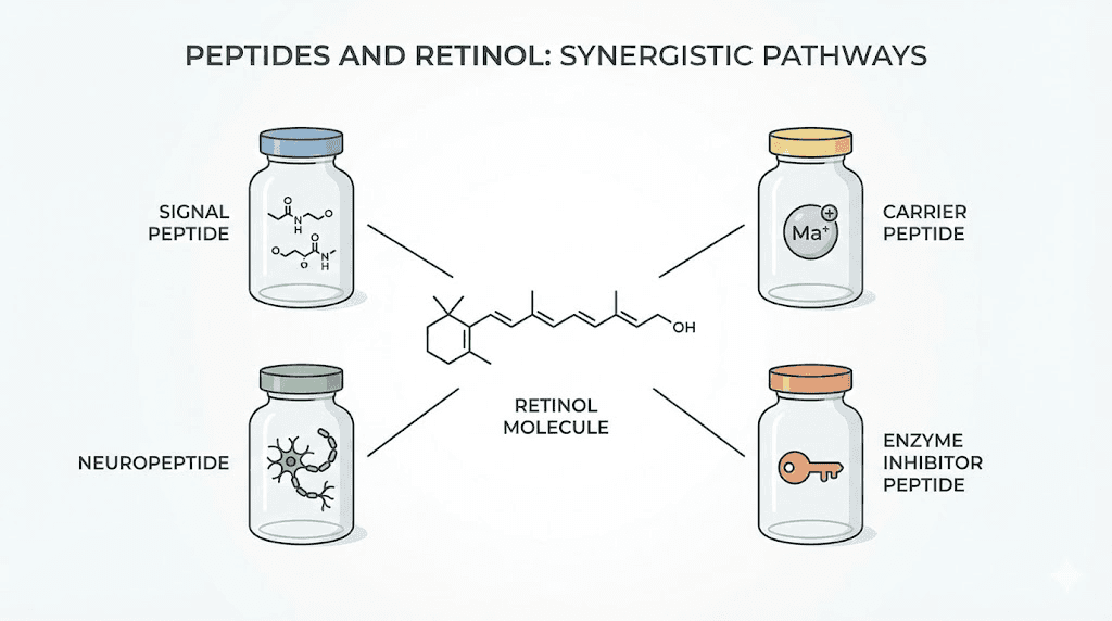Different types of skincare peptides and their relationship to retinol