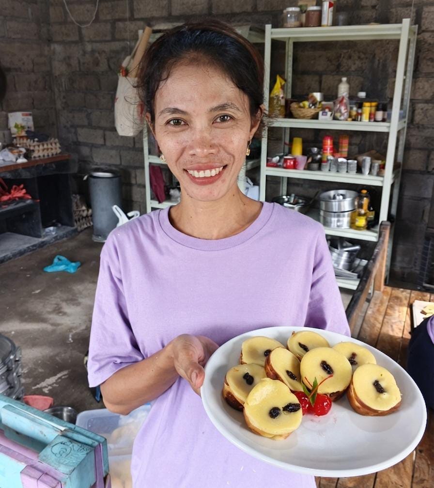 woman with cake
