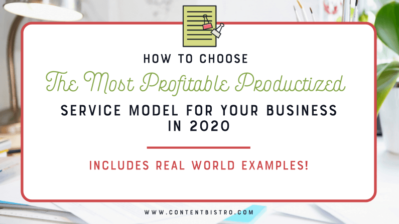Profitable productized service model 