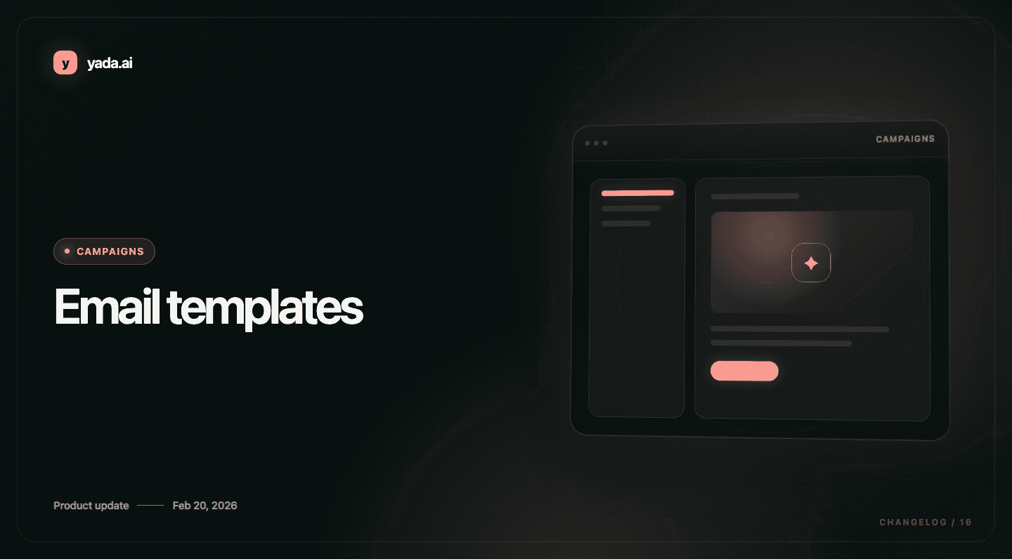 Email templates — Yada Campaigns product update
