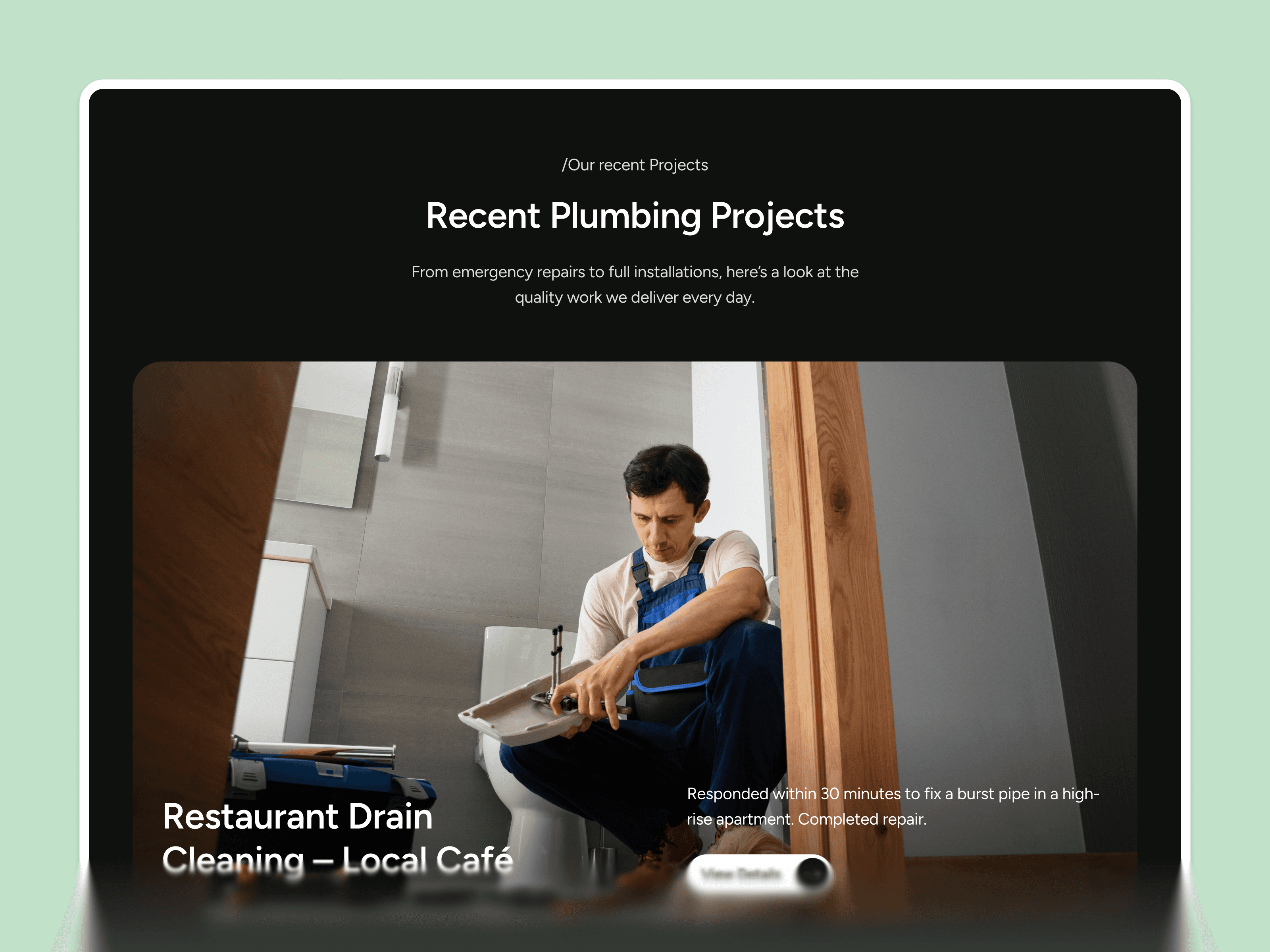 webflow repair service template