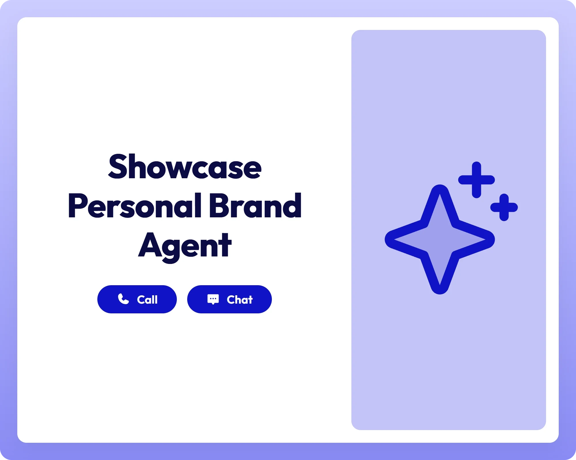sparkle icon panel supports call and chat for personalized brand growth